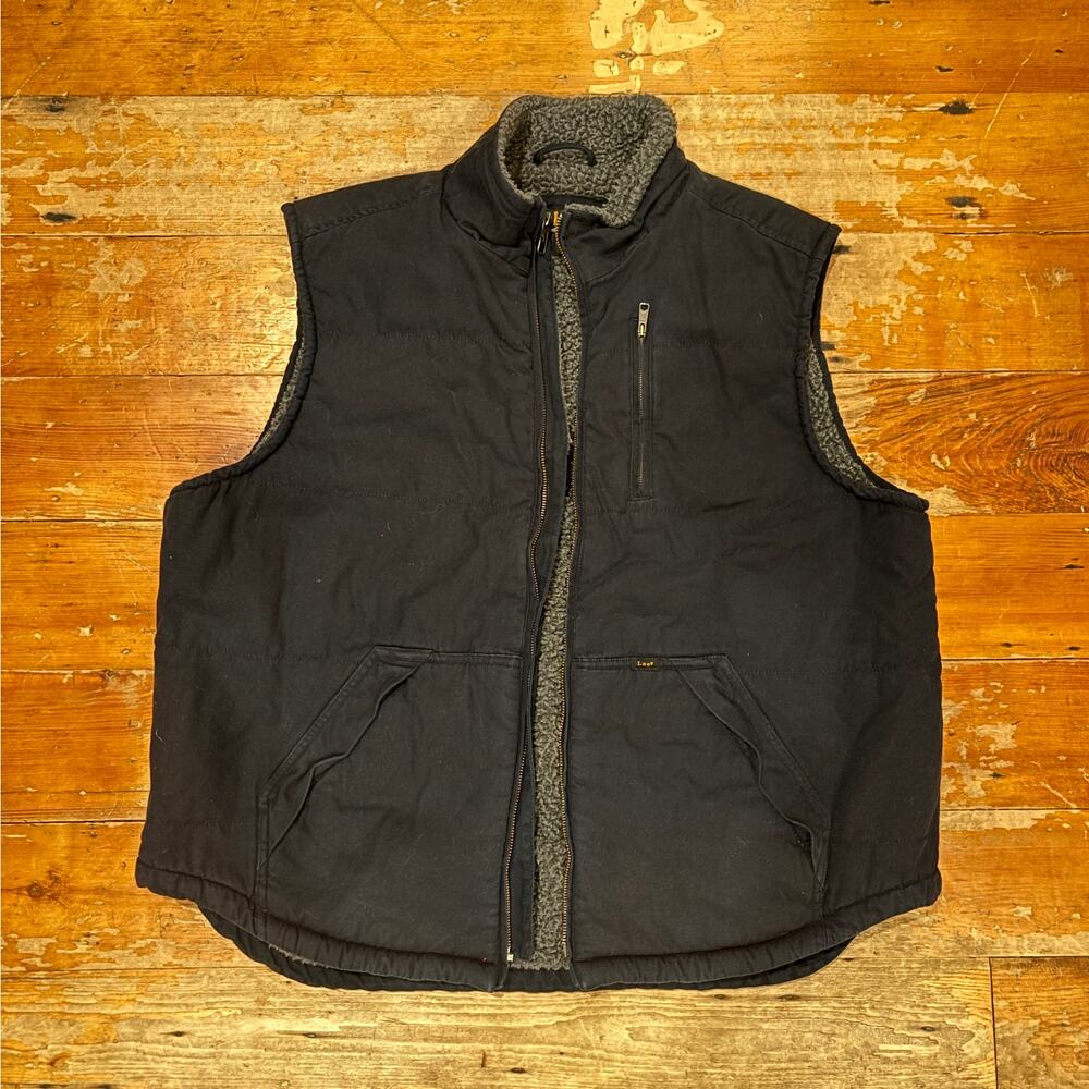 Lee Men’s Insulated Canvas Work Vest, Sherpa Fleece Lined, XL